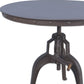 36" Industrial Gray Adjustable Crank Round Top Dining Table.