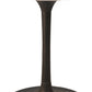 30" White And Black Rounded Marble And Iron Pedestal Base Dining Table