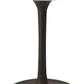 30" White And Black Rounded Marble And Iron Pedestal Base Dining Table