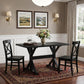 48" Black Solid Wood Trestle Base Dining Table