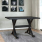 48" Black Solid Wood Trestle Base Dining Table