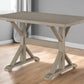 48" Gray Solid Wood Trestle Base Dining Table