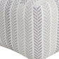 18" Gray And White Cotton Chevron Pouf Ottoman