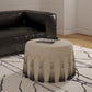 20" Beige Cotton Round Ombre Pouf Ottoman