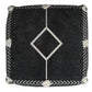18" Black Cotton Geometric Pouf Ottoman