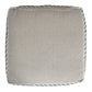 18" White Cotton Striped Pouf Ottoman