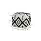 18" White Cotton Geometric Pouf Ottoman