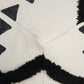 18" White Cotton Geometric Pouf Ottoman