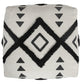 18" White Cotton Geometric Pouf Ottoman