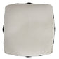 18" White Cotton Geometric Pouf Ottoman