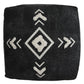 18" Black Cotton Geometric Pouf Ottoman