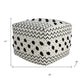 18" White Cotton Chevron Pouf Ottoman