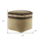 20" Brown Cotton Striped Pouf Ottoman