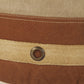16" Tan Cotton Cylinder Striped Pouf Ottoman