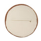 16" Tan Cotton Striped Cylinder Pouf Ottoman