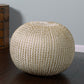 20" Gold Cotton Round Pouf Ottoman