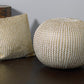 20" Gold Cotton Round Pouf Ottoman