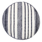 18" Blue Cotton Cylinder Striped Pouf Ottoman