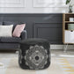 18" Black Cotton Cylinder Medallion Pouf Ottoman