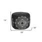 18" Black Cotton Cylinder Medallion Pouf Ottoman