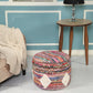18" Rainbow Cylinder Geometric Pouf Ottoman