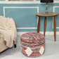 18" Rainbow Geometric Cylinder Pouf Ottoman