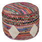 18" Rainbow Geometric Cylinder Pouf Ottoman