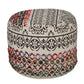 18" Rainbow and Gray Geometric Cylinder Pouf Ottoman