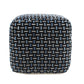 16" Black Upholstery Geometric Pouf Ottoman