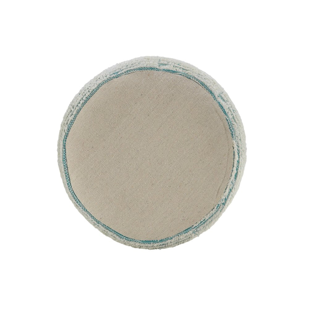 18" Pink Fabric Cylinder Striped Pouf Ottoman