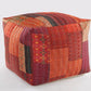 48" Cream Cotton Patchwork Pouf Ottoman