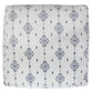 18" Natural And Navy Blue Cotton Medallion Pouf Ottoman