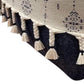 18" Natural And Navy Blue Cotton Medallion Pouf Ottoman