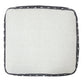 18" White Cotton Striped Pouf Ottoman