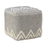 16" Gray Fabric Pouf Ottoman