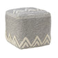 16" Gray Upholstery Pouf Ottoman