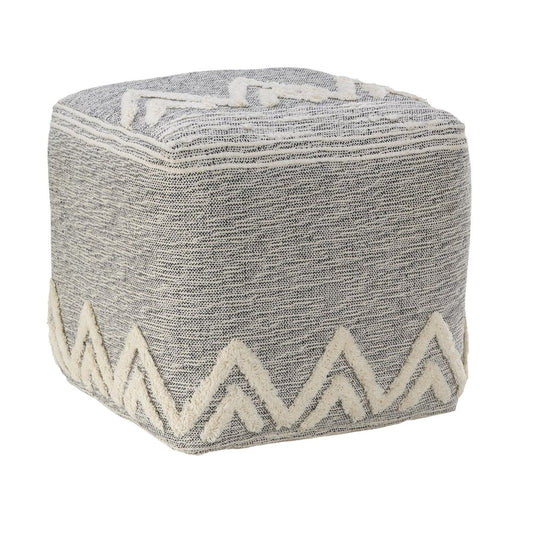 16" Gray Upholstery Pouf Ottoman