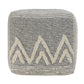16" Gray Fabric Pouf Ottoman