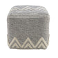 16" Gray Fabric Pouf Ottoman
