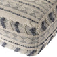 18" Blue Striped Pouf Ottoman