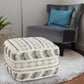 18" Blue Striped Pouf Ottoman
