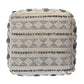 18" Blue Striped Pouf Ottoman