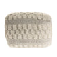 18" Beige Geometric Pouf Ottoman
