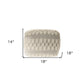 18" Beige Geometric Pouf Ottoman