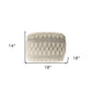 18" Beige Geometric Pouf Ottoman