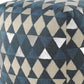 20" Blue Cotton Geometric Pouf Ottoman