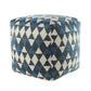 20" Blue Cotton Geometric Pouf Ottoman