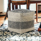 20" Cream Cotton Tribal Pouf Ottoman
