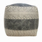 20" Cream Cotton Tribal Pouf Ottoman