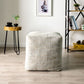 18" Beige Abstract Pouf Ottoman